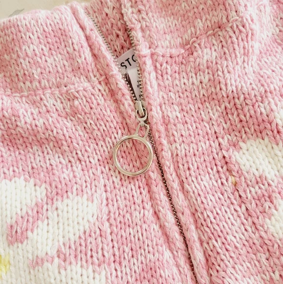 NWT Storia Pink Daisy Print Knit Sweater Shorts - Picture 9 of 12